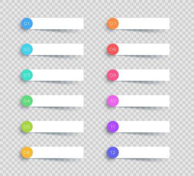 Vektör Beyaz Başlık Elemanları Sayı 1 - 12