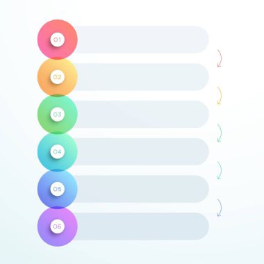 Soyut Vektör 3d Daire Sayısı Basamakları 1-6