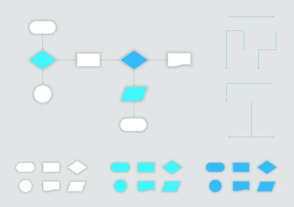 Les Éléments Vectoriels Diagramme Flux Définissent Modèle Infographique — Image vectorielle
