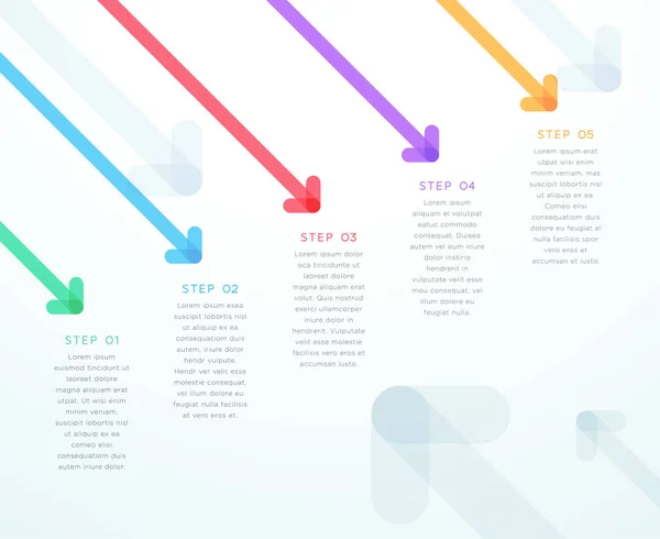 Abstrakte Vektorpfeil Punkt Vorlage Infografik — Stockvektor