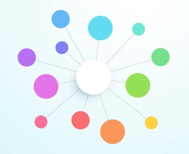 Soyut Vektör Düz Büyük Zihin Haritası Infographic