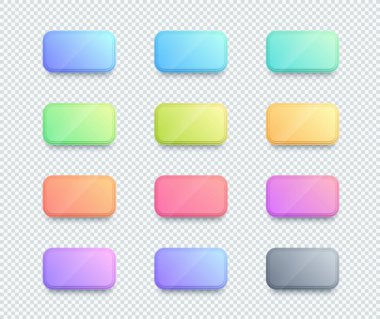 Vektör 3d Kutu Renkli Metin Kutusu Afiş Elemanları Seti 12