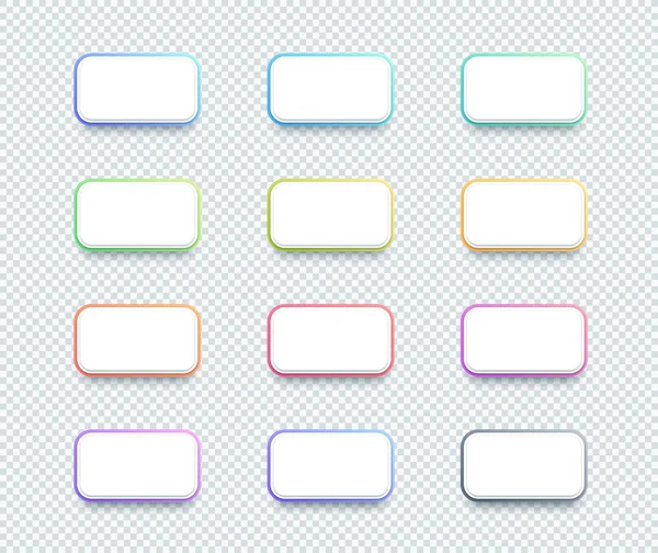 Vektör 3d Kutu Beyaz Metin Kutusu Afiş Elemanları Seti 12