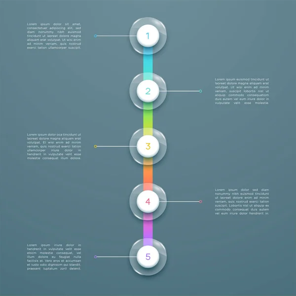 Schritt Bunte Vertikale Zeitleiste Infografik Vorlage — Stockvektor