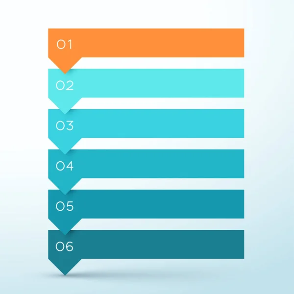 6 Adım Ok Listesi Renkli Afişler Bilgi Grafiği Diyagramı
