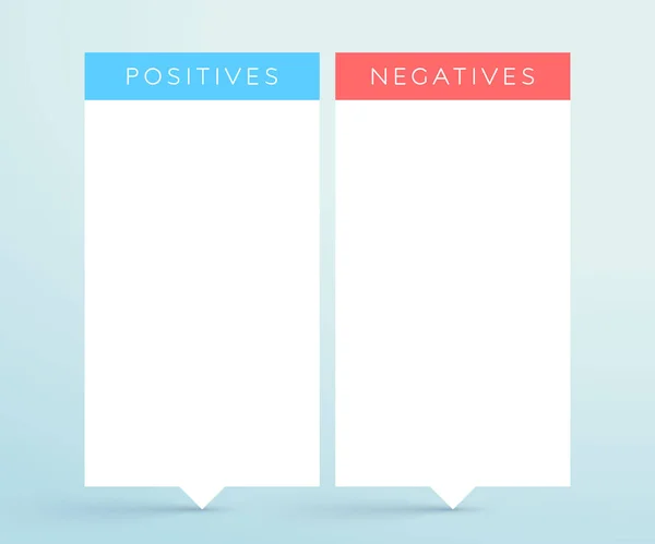 Positieve Negatieve Lijst Banners Infographic Sjabloon — Stockvector