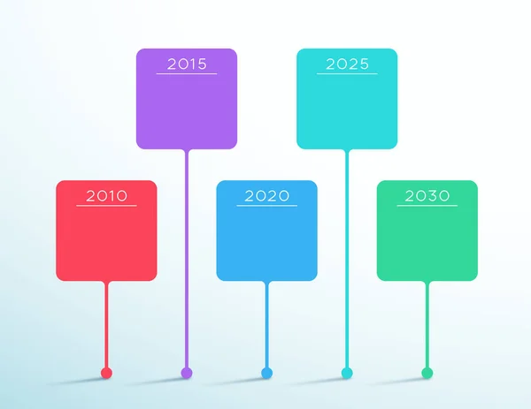 Modèle Infographique Vectoriel Coloré Boîte Chronologie — Image vectorielle