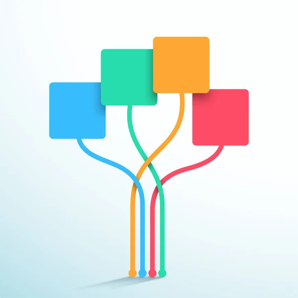 4 Nokta Vektör Metin Kutusu Diyagramı 3d İnfografik Şablon