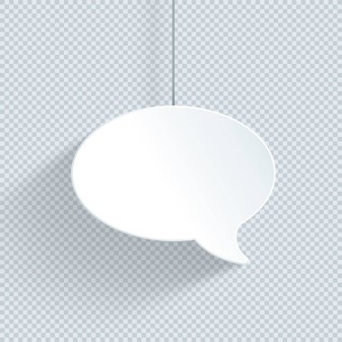 Konuşma Bubble String Tek 3d Beyaz Vektör Asılı