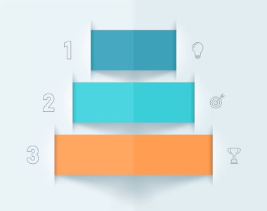 Piramit Şerit Afiş Sayı 1, 2, 3 Renkli Infographic