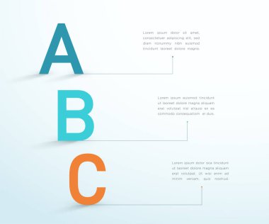 A B C Harflerüç Adımlı İş Vektör Bilgi Grafiği