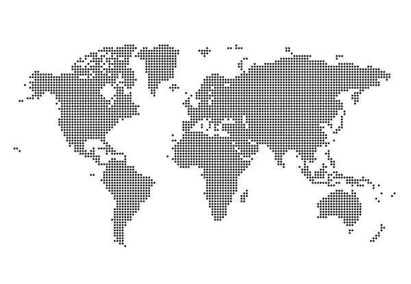 Mapa Světa Teček Plochý Jednoduchý Černý Vektor Grafika — Stockový vektor