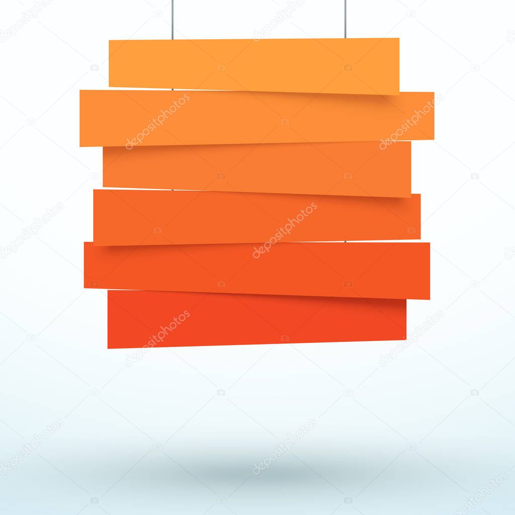 Hanging Title Ribbon 6 Line Overlapping Banner