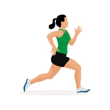 Vektör Illustration çalıştıran genç kız sporcusu