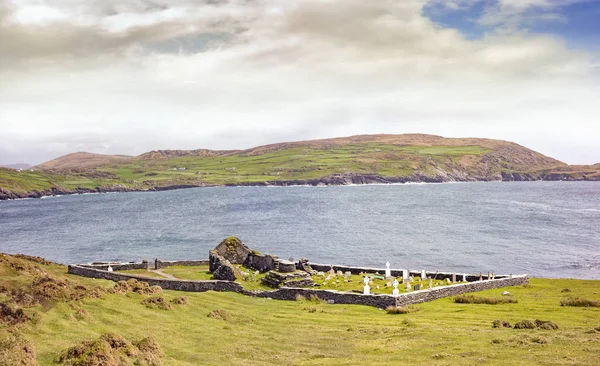 Paysage Avec Vieux Cimetière Bâtiment Ruine Dursey Island Comté Cork — Photo