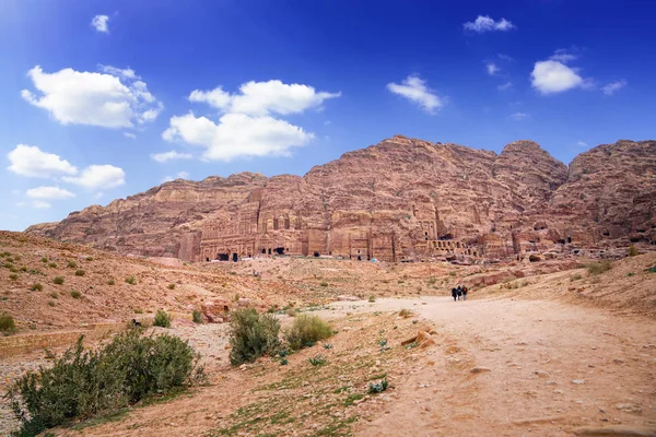 约旦古老的废弃岩石城市佩特拉 佩特拉是世界上新七大奇迹之一 — 图库照片