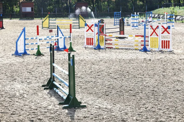 Multi Kolorowego Obrazu Polaków Skoki Skoki Arena Drewniane Barier Dla — Zdjęcie stockowe