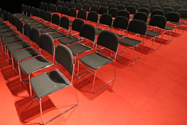 Linhas Assentos Vazios Uma Sala Conferências Vazia — Fotografia de Stock