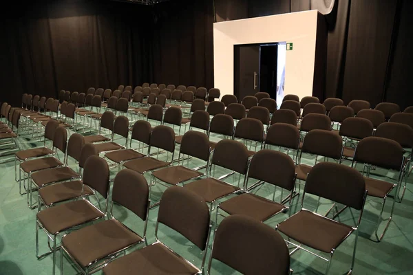 Rows Empty Seats Empty Conference Hall — Stock Photo, Image