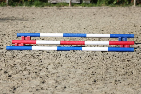 Foto Horizontální Poloze Překážky Pro Jízdu Školení — Stock fotografie