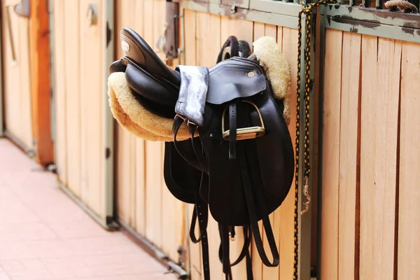 Close Sport Saddle Equestrian Event — Stock Photo, Image