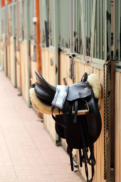 Nahaufnahme Eines Sportsattels Beim Reitturnier — Stockfoto