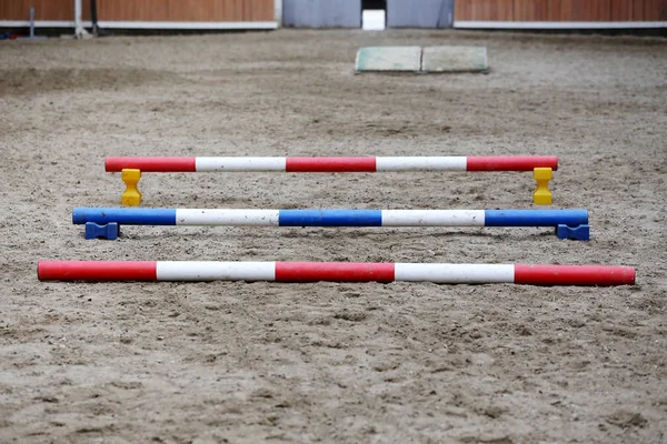 Tomt Fält För Equitation Träningar Eller Tävling Tomma Ridhuset — Stockfoto