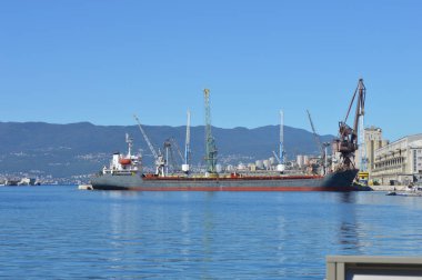 Hırvatistan yaz aylarında limanda Rijeka Fiume panoramik fotoğraf