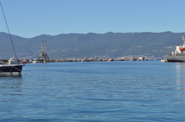Hırvatistan yaz aylarında limanda Rijeka Fiume panoramik fotoğraf