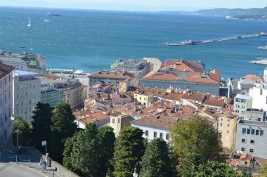 Hırvatistan yaz aylarında limanda Rijeka Fiume panoramik fotoğraf