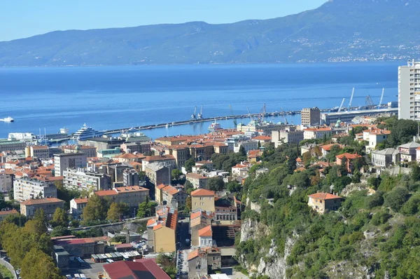 Panorama Foto Van Rijeka Fiume Haven Kroatië Zomer — Stockfoto