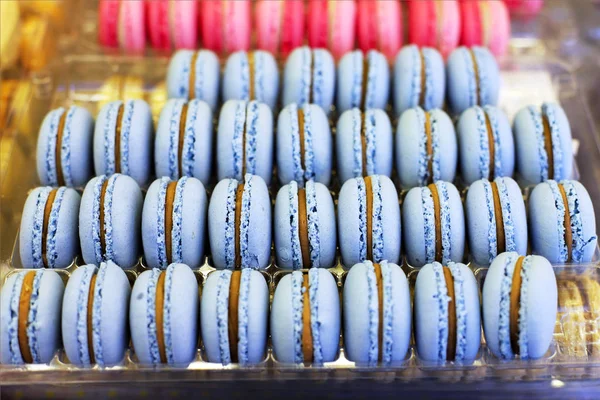 Fench macarons background close up — Stock Photo, Image