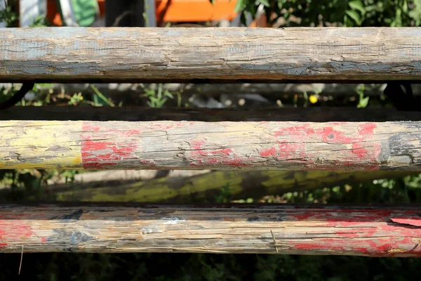 Group Colorful Equestrian Obstacles Row — Stock Photo, Image