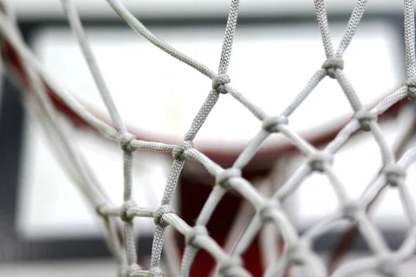 Detalhes Uma Borda Basquete Rede Como Fundo Esportivo — Fotografia de Stock