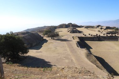 Meksika Maya şehri Oaxaca şehri yakınlarındaki Monte Alban 'da harabe.