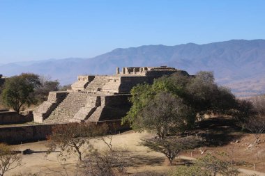 Meksika Maya şehri Oaxaca şehri yakınlarındaki Monte Alban 'da harabe.