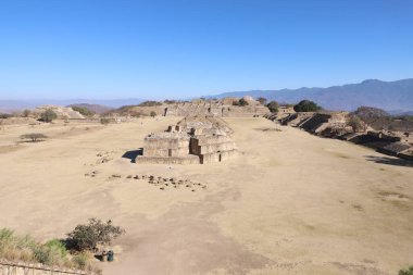 Meksika Maya şehri Oaxaca şehri yakınlarındaki Monte Alban 'da harabe.