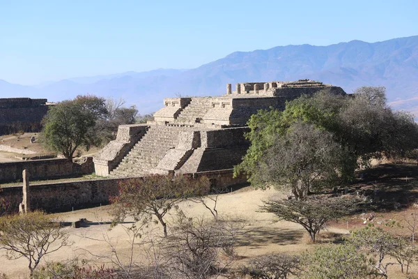 Meksika Maya şehri Oaxaca şehri yakınlarındaki Monte Alban 'da harabe.