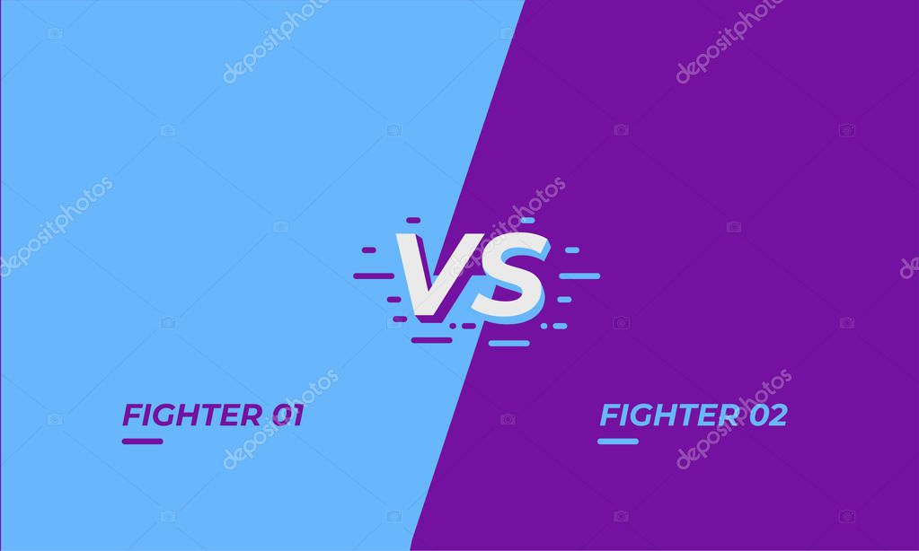 Versus screen design. Battle headline template. Fllat modern design. Vector illustration.