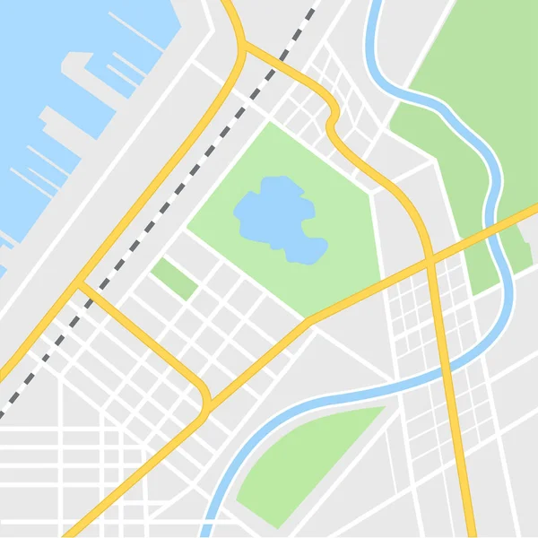 Πόλη Χάρτης Εικονογράφηση Για Πλοήγηση App Top View Διάταξη Χάρτη — Διανυσματικό Αρχείο