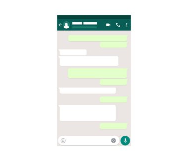 Mockup mobil Messenger. Sohbet uygulaması şablonu. Modern tasarım. Vektör çizim.