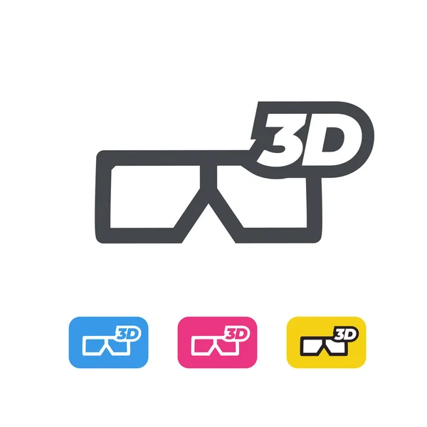 3d movie glasses. Line icon. Flat design. — Stock Photo, Image