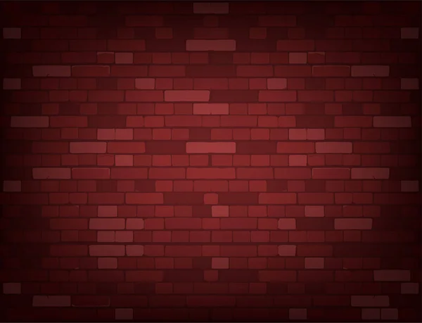 Dark red brick wall. Realistic vector background. — Stock Vector
