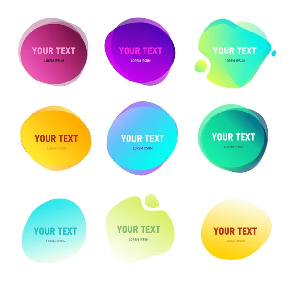 Formes rondes abstraites pour votre texte. Effet dégradé de couleurs vives. Cercles de style Duotone. Éléments de logo . — Image vectorielle