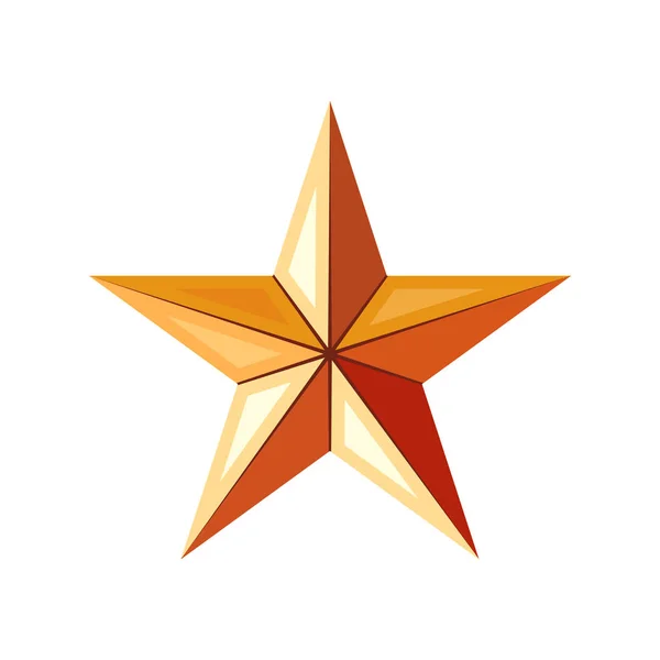 Icono estrella de bronce. Logros y premios del juego. 3d vector de estilo. Clasificación ilustración . — Vector de stock