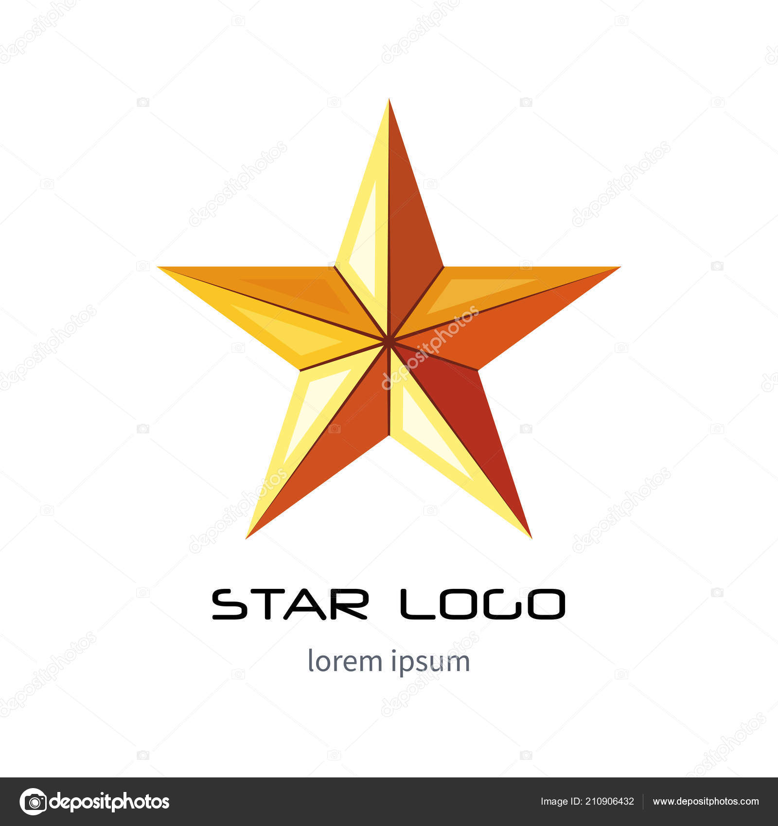 Golden Star Logo Template Yellow Millitary Icon Style Stock Photo by  ©iam-frukt 210906432