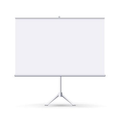  gerçekçi boş flipchart temiz beyaz arka plan üzerinde izole. Beyaz yatay banner tanıtımı, kurumsal eğitim ve brifing için rulo. mockup