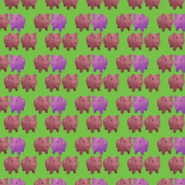 Colorfull pigs on the fashionable background. 3d. — Stock Photo, Image