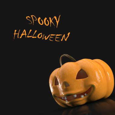 Cadılar Bayramı Balkabağı. 3D afisha.