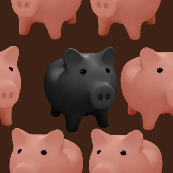 Seamless pattern with pigs. — Stock Photo, Image